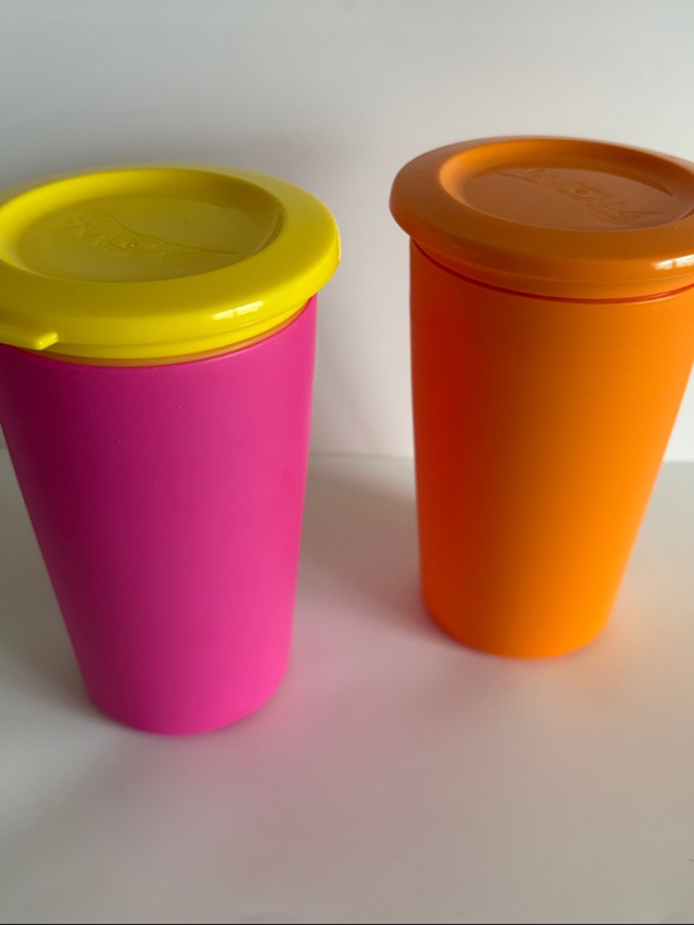 WOW Gear 360 degree sippy cups for kids spill-free drinking orange pink new